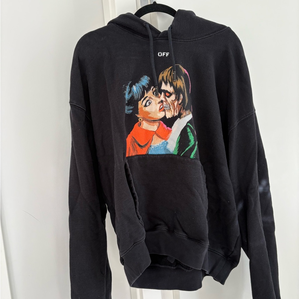 Off White Graphic Black Hoodie